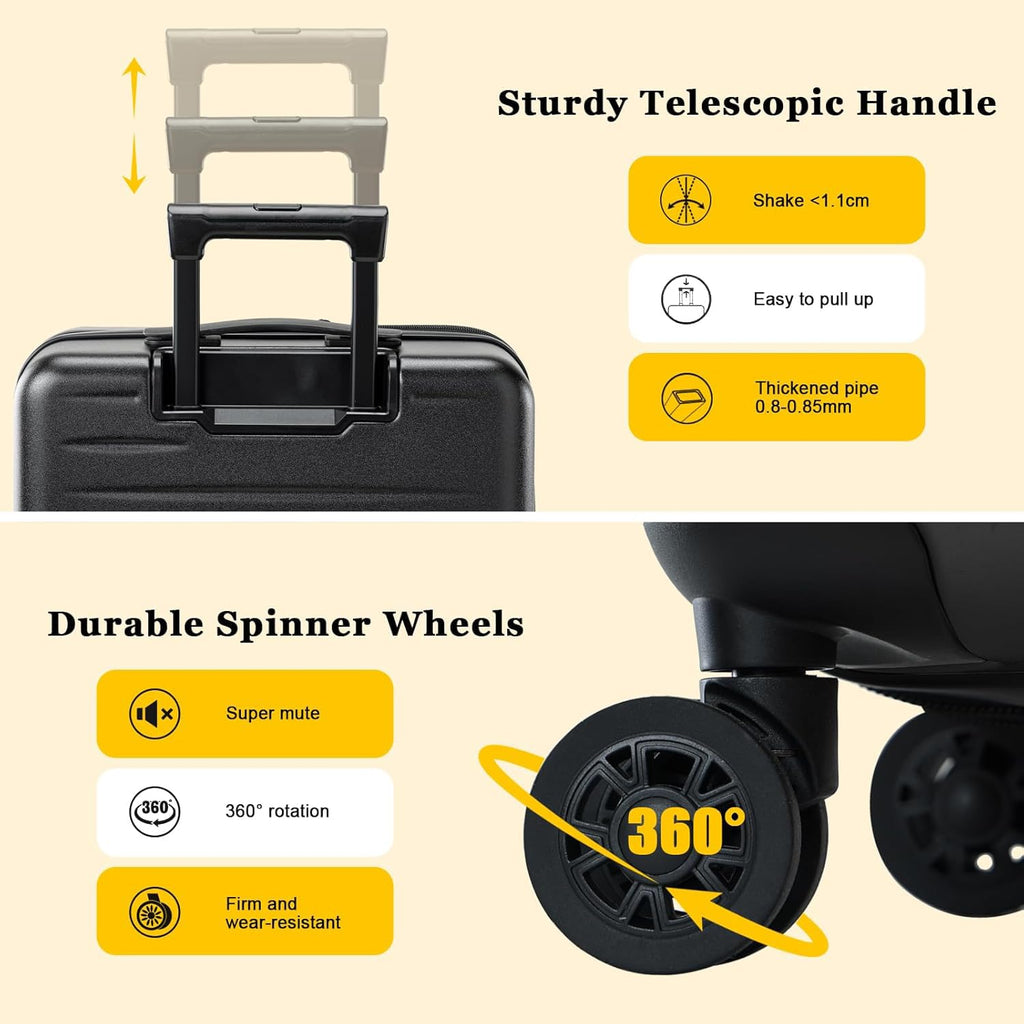 Expandable 16 Inch Underseat Carry On Luggage L7083