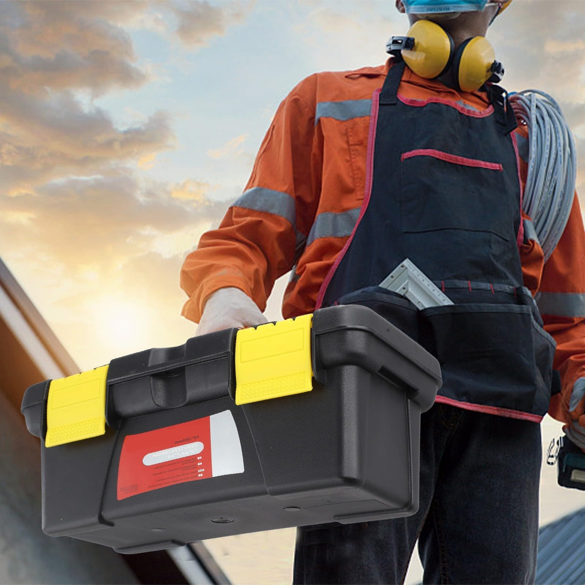 10 Inch Plastic Toolbox with 2-Layer Organization X554539