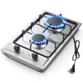 12 Inch 2 Burner Stainless Steel Gas Cooktop U367488