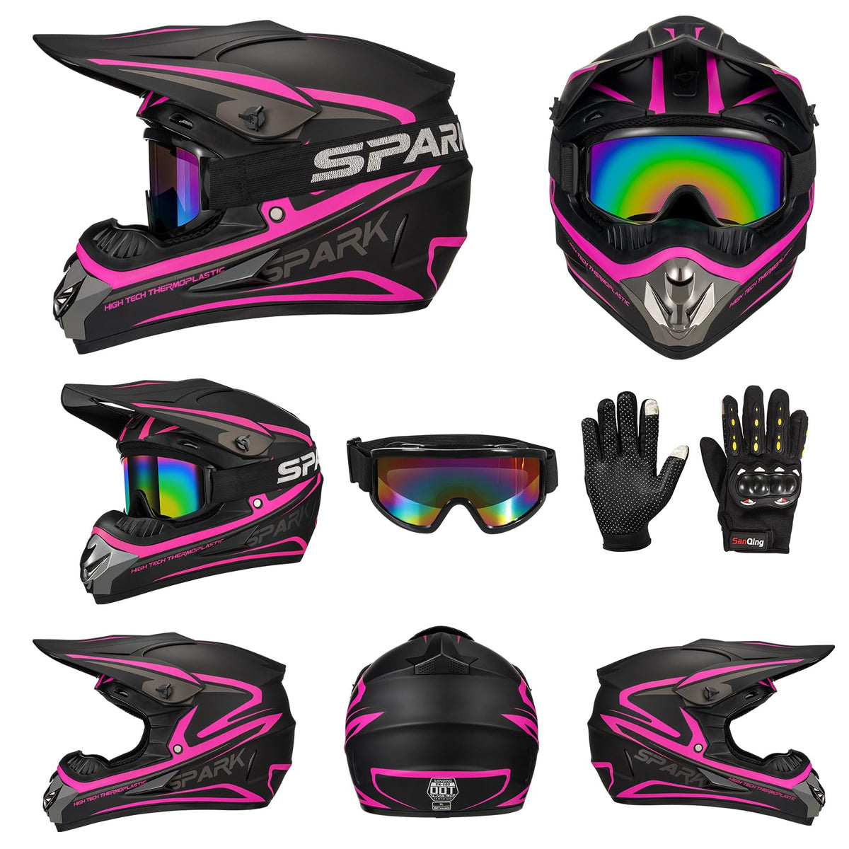 Kids DOT Approved Full Face Motocross Helmet Z21211