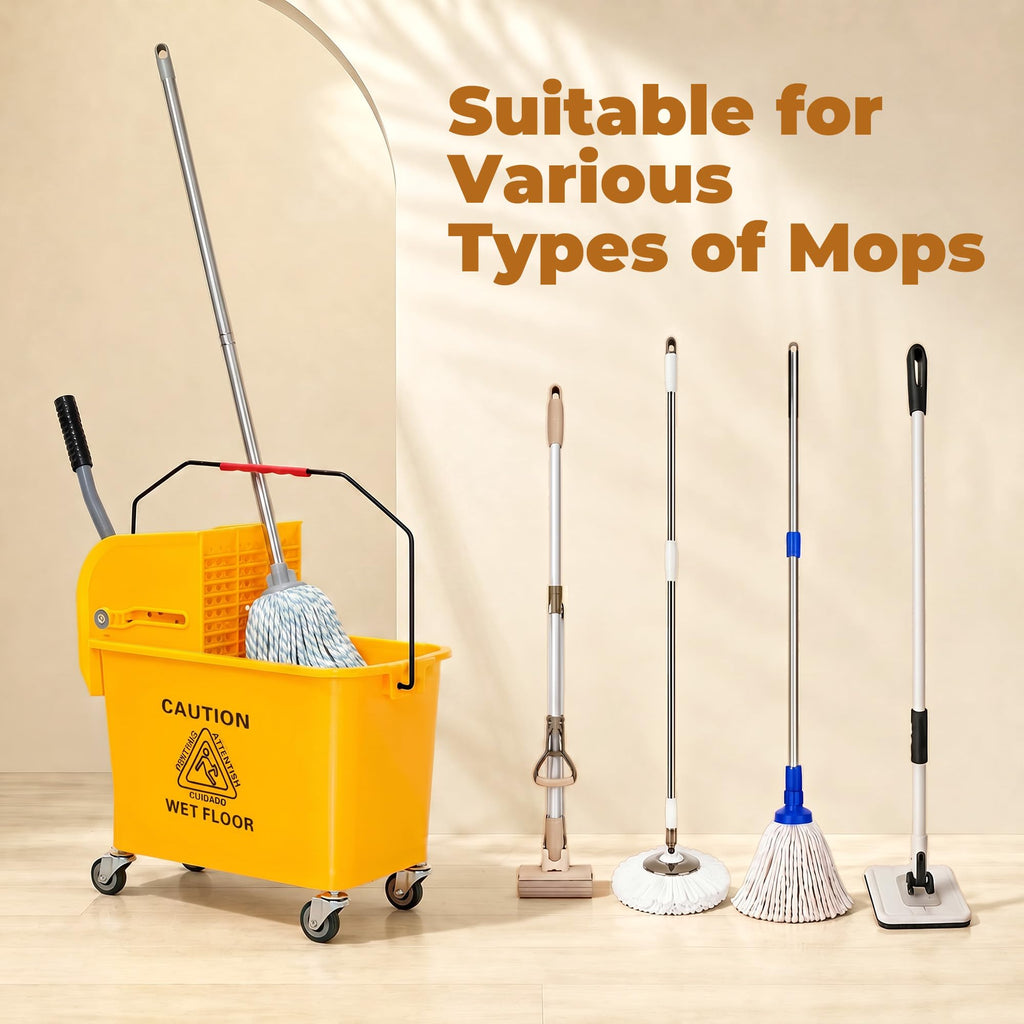 Yellow 21 Quart Mop Bucket with Wheels S31543