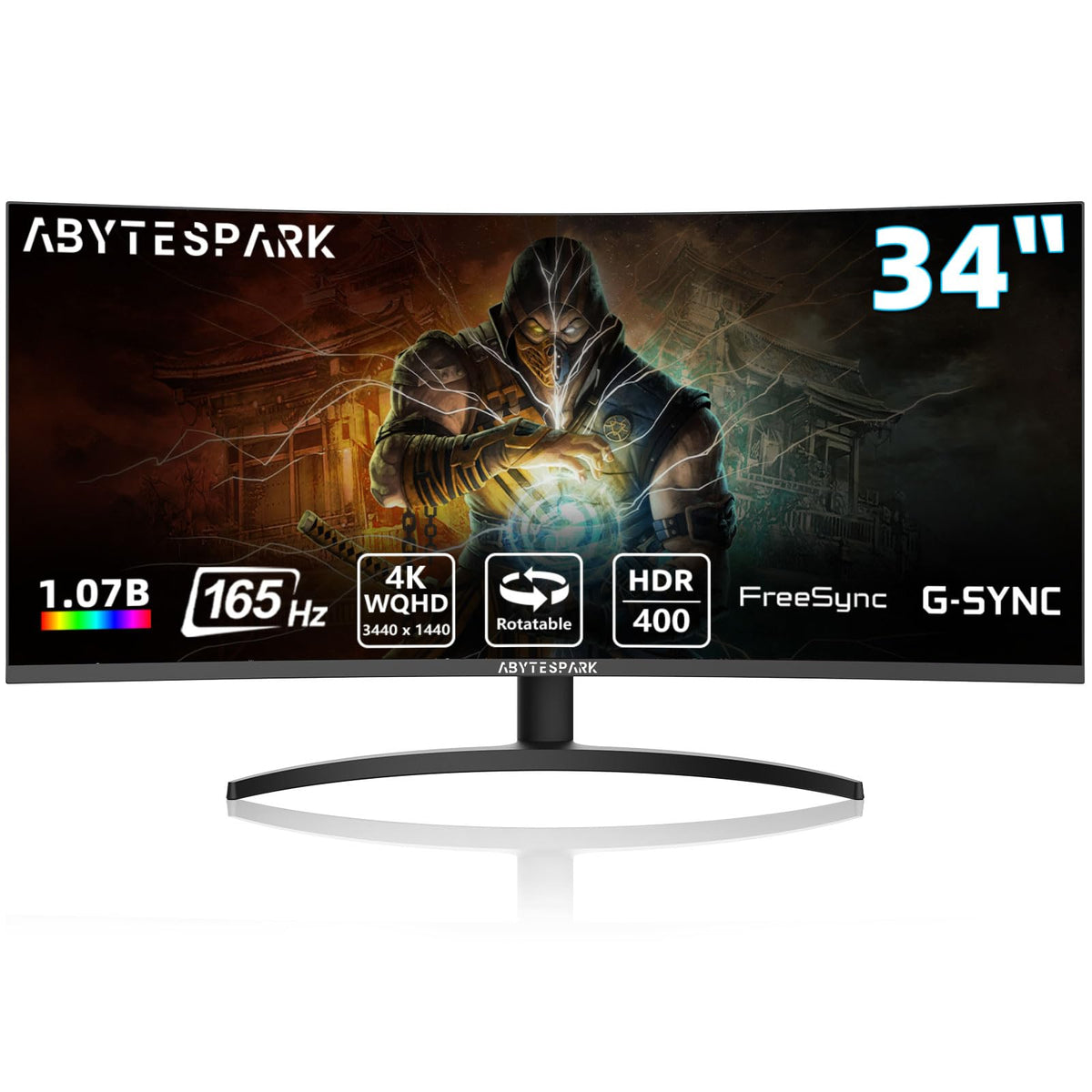 34 Inch Curved Ultra Wide WQHD Gaming Monitor 165Hz 1ms HDR400 T165