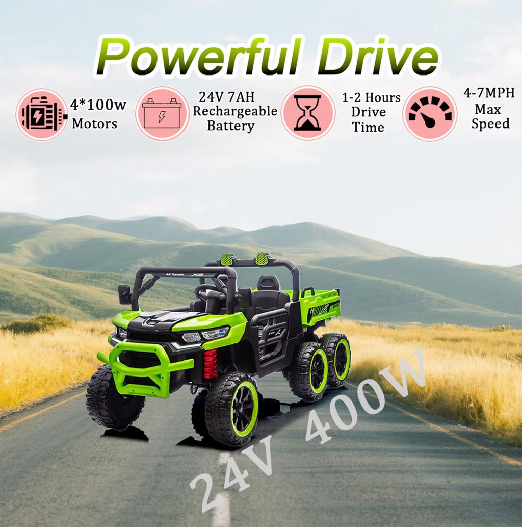24V 2 Seater Ride On Dump Truck with Dump Bed O624