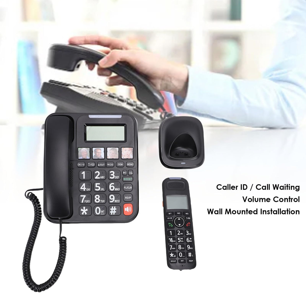 Expandable Corded/Cordless Phone System with Big Buttons P720