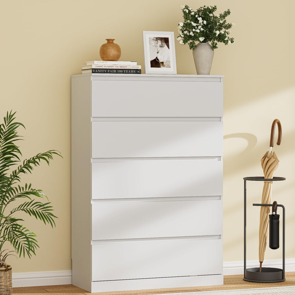 White 5 Drawer Dresser L67140