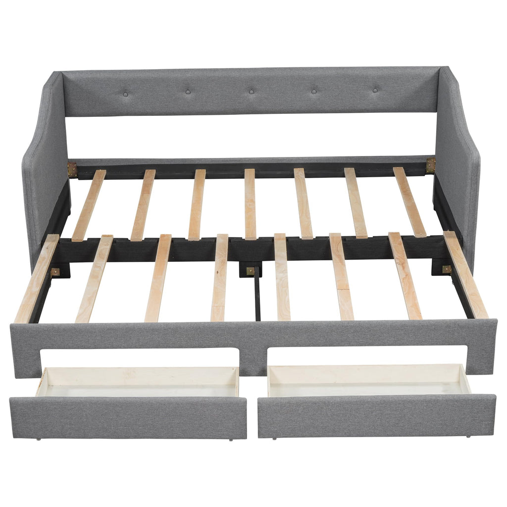 Upholstered Twin XL to King Size Daybed with Pop Up Trundle Z881