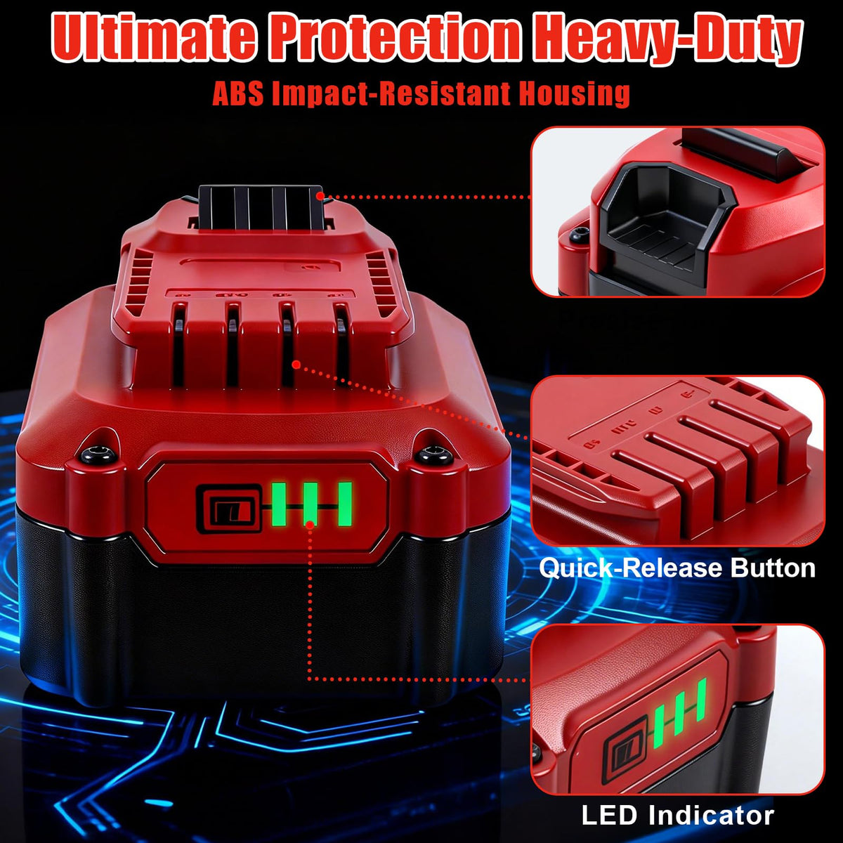 20V 8.0Ah Lithium ion Replacement Battery 2 Piece C3177