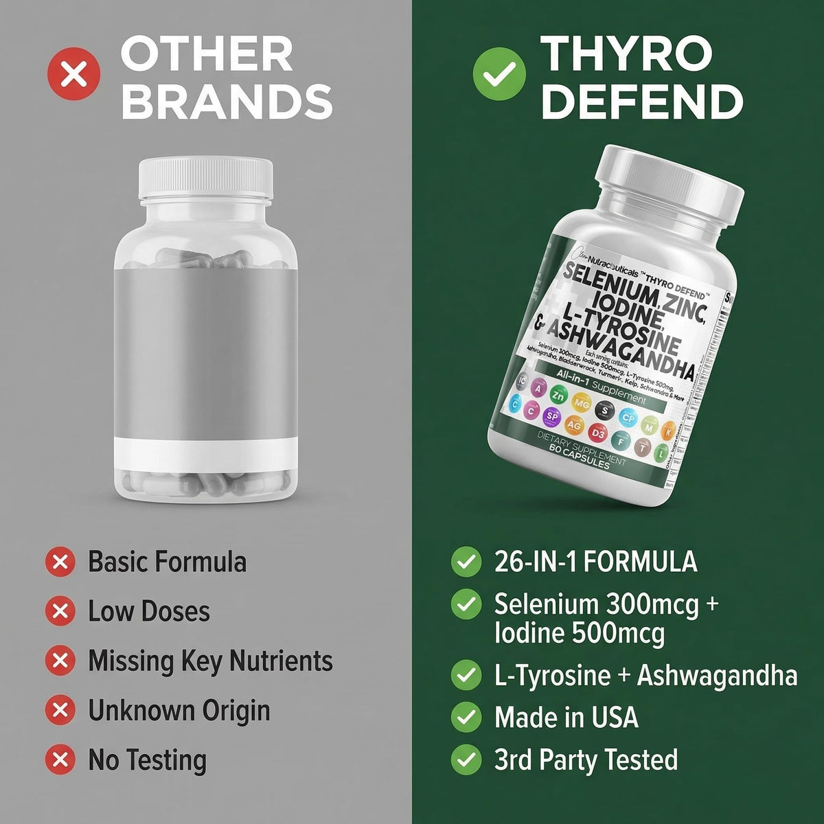 Selenium Iodine Thyroid Support Capsules J96466