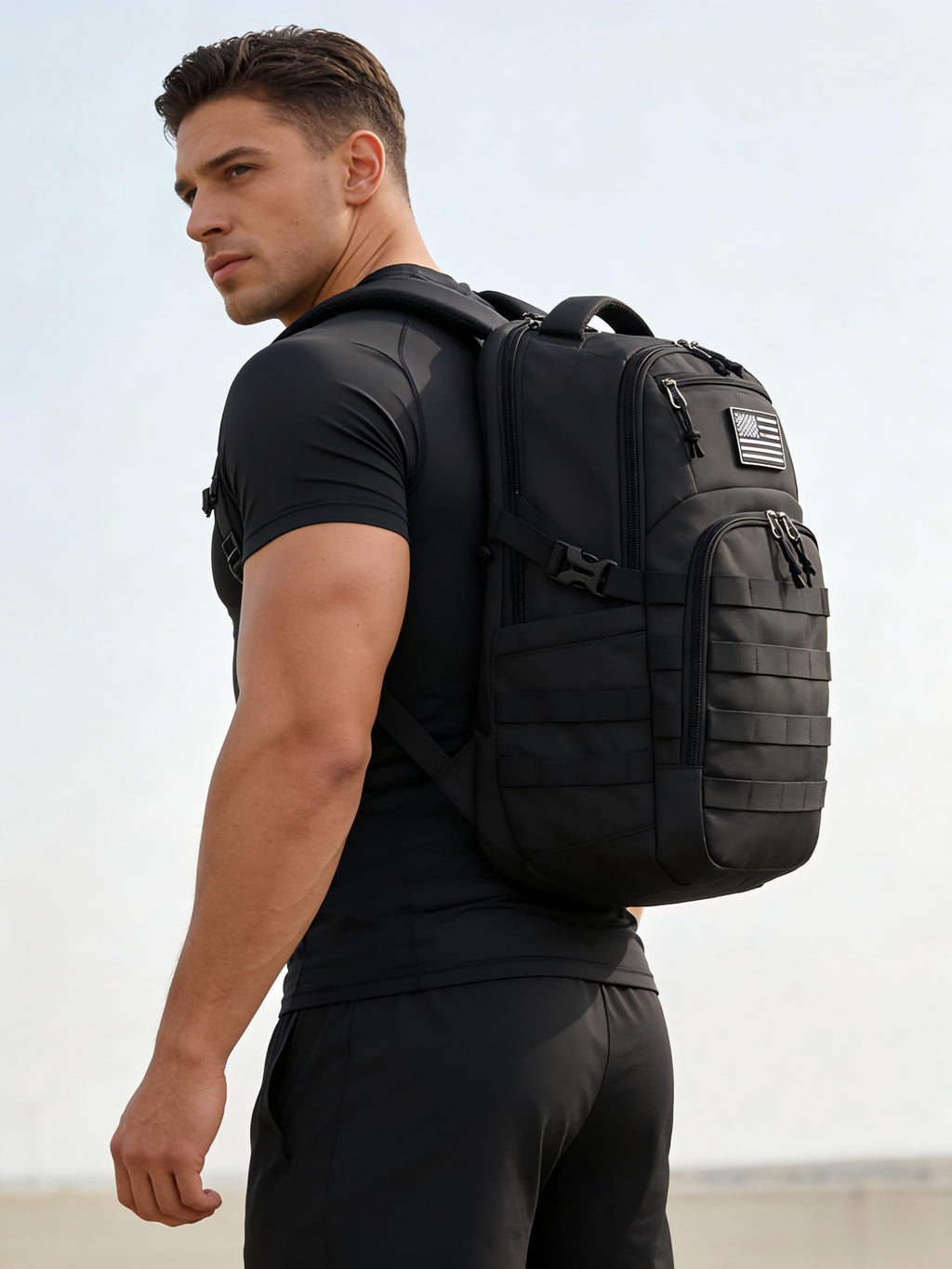 Black Small Tactical Backpack O344