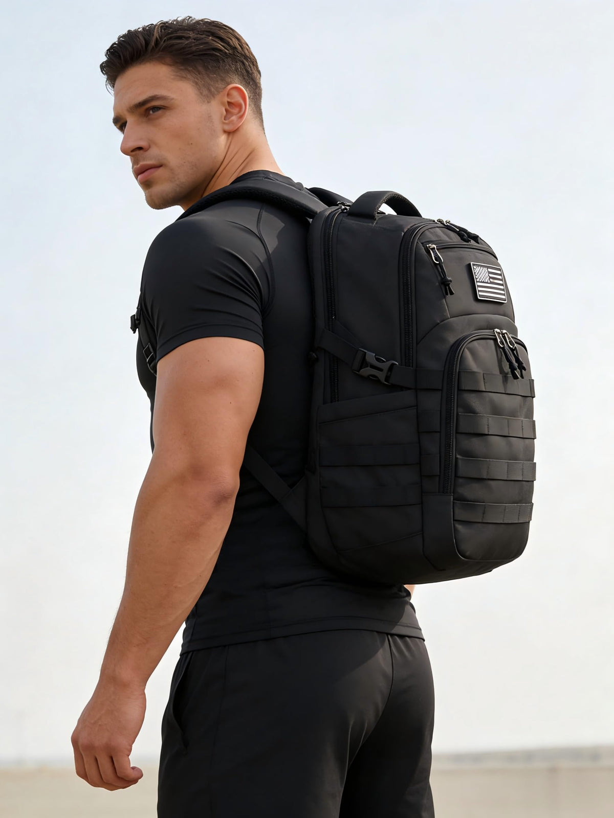 Black Small Tactical Backpack O344
