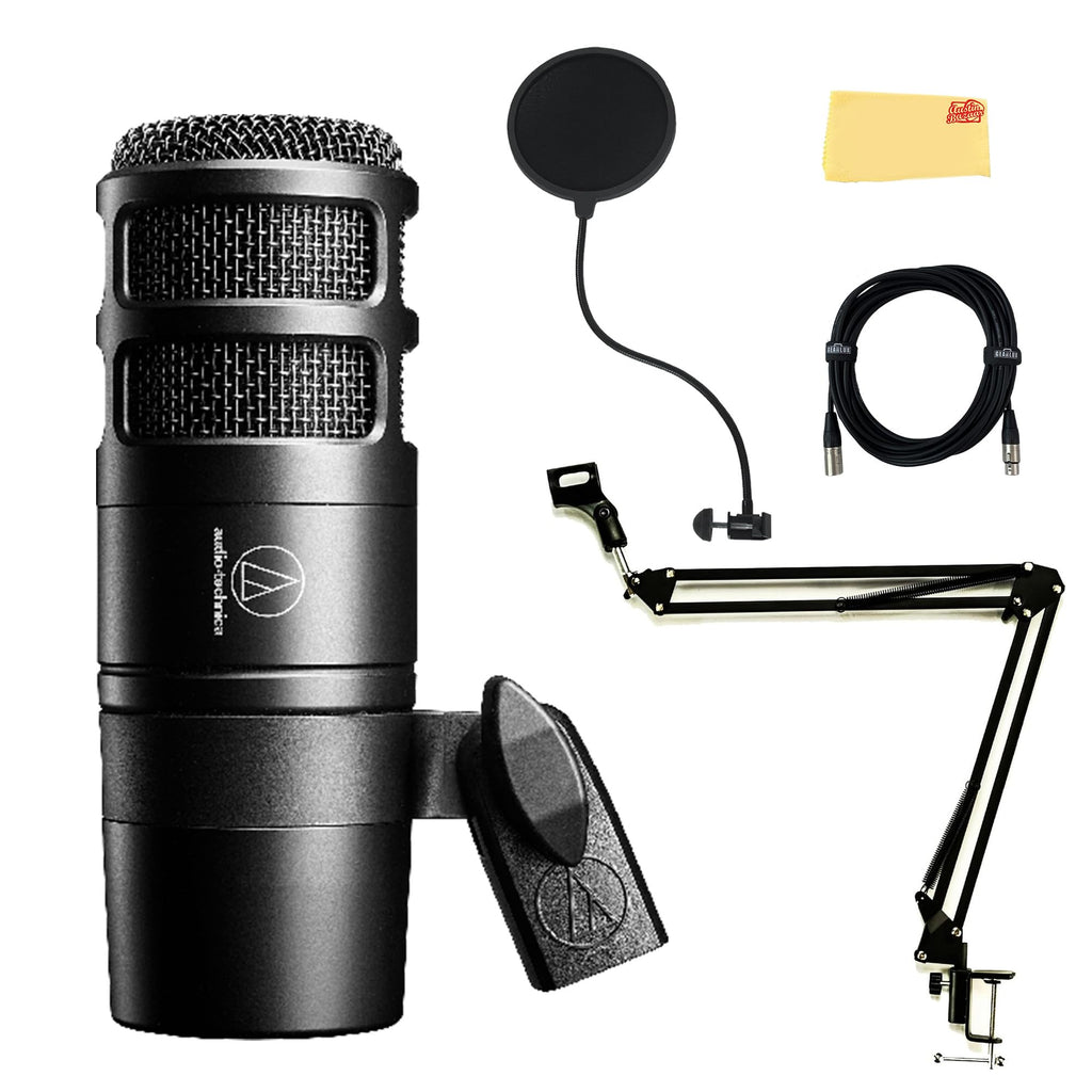 Hypercardioid Dynamic Podcast Microphone Bundle with Pop Filter, Boom Arm, XLR Cable S800854