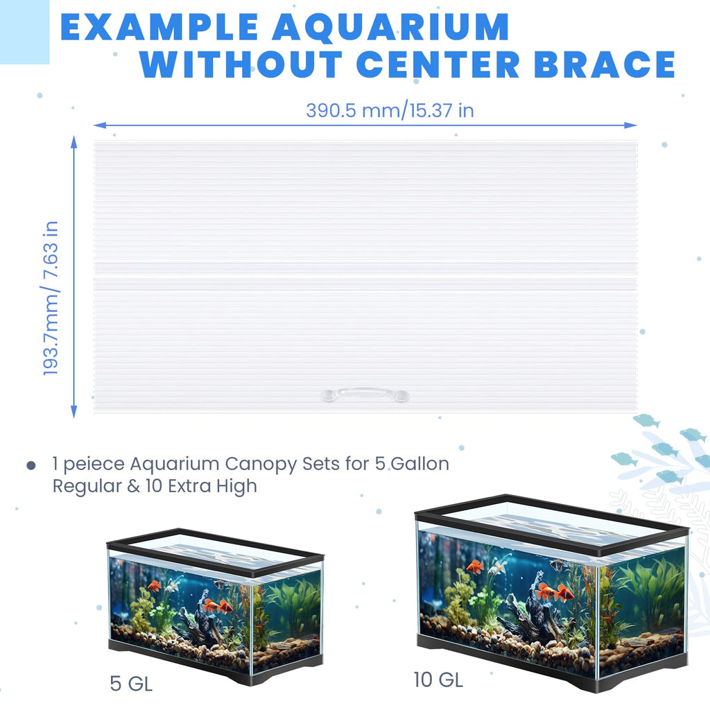 Clear 16 x 8 Inch Aquarium Lids Canopy Set S8112