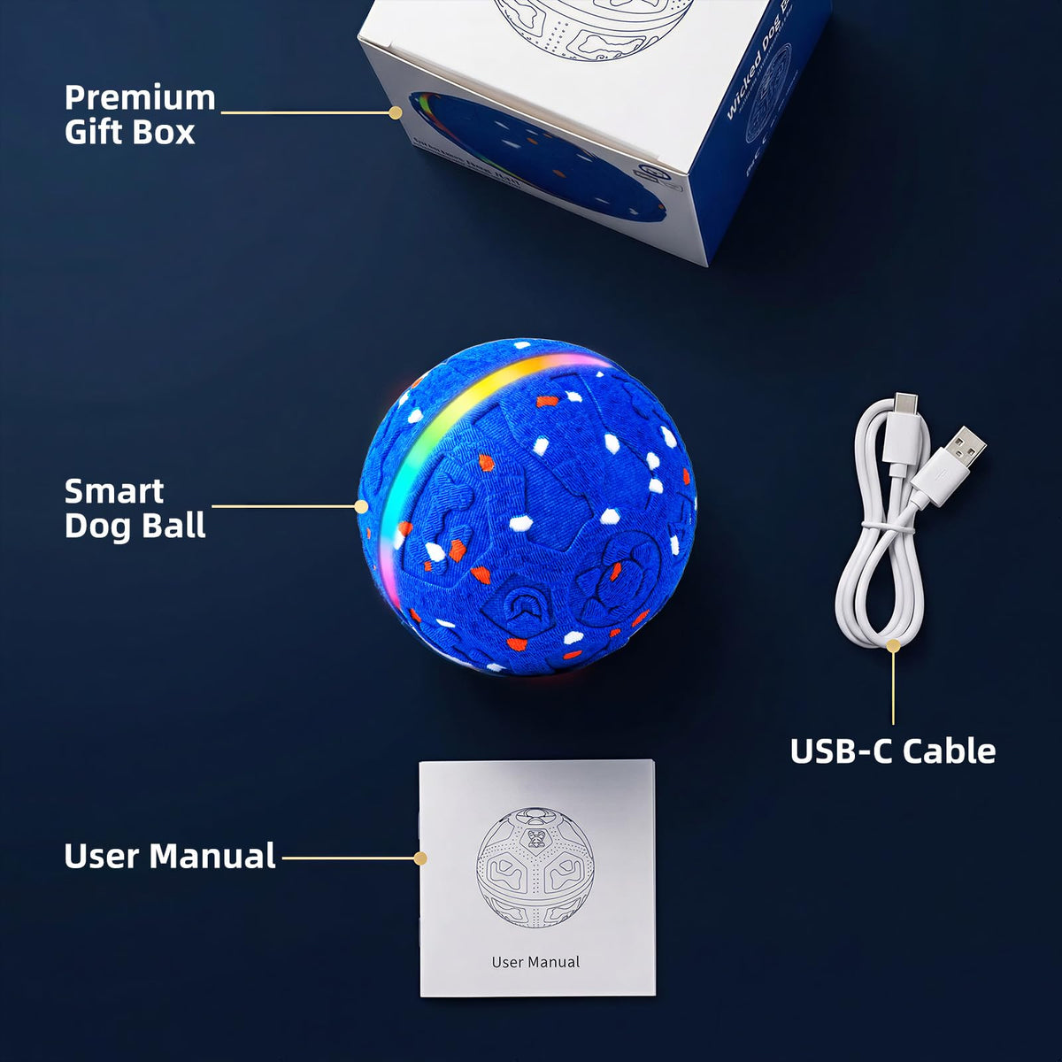 Interactive Dog Ball Toy 3 Modes J60741