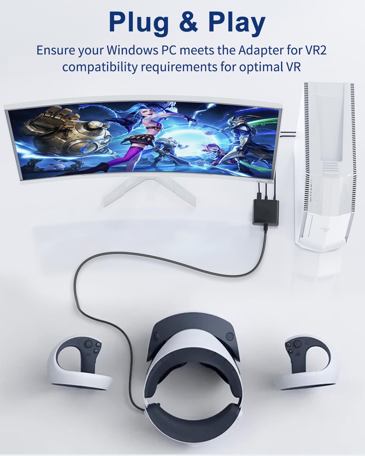 Adapter for VR2 with DP 1.4 Cable & 15W AC Power Supply D44162