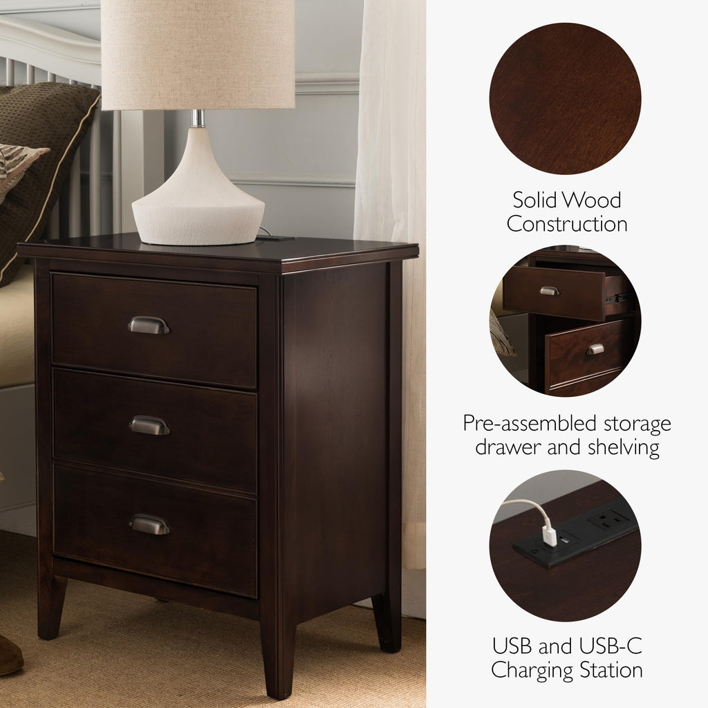 Chocolate Cherry Nightstand Side Table V6393