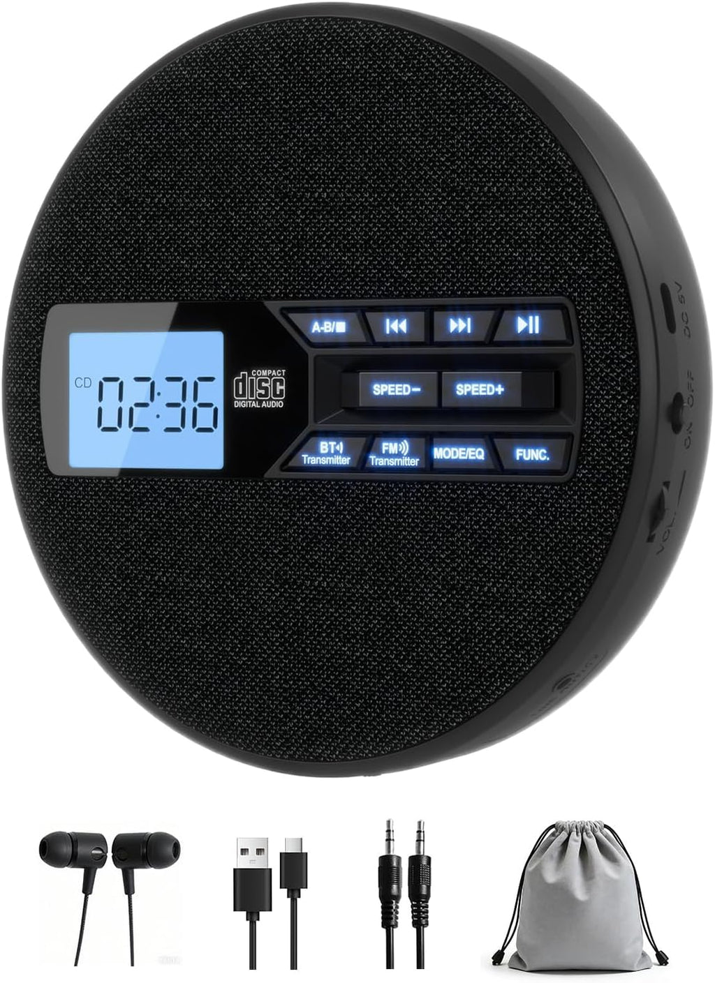 Portable CD Player with Bluetooth & FM Transmitter I9041