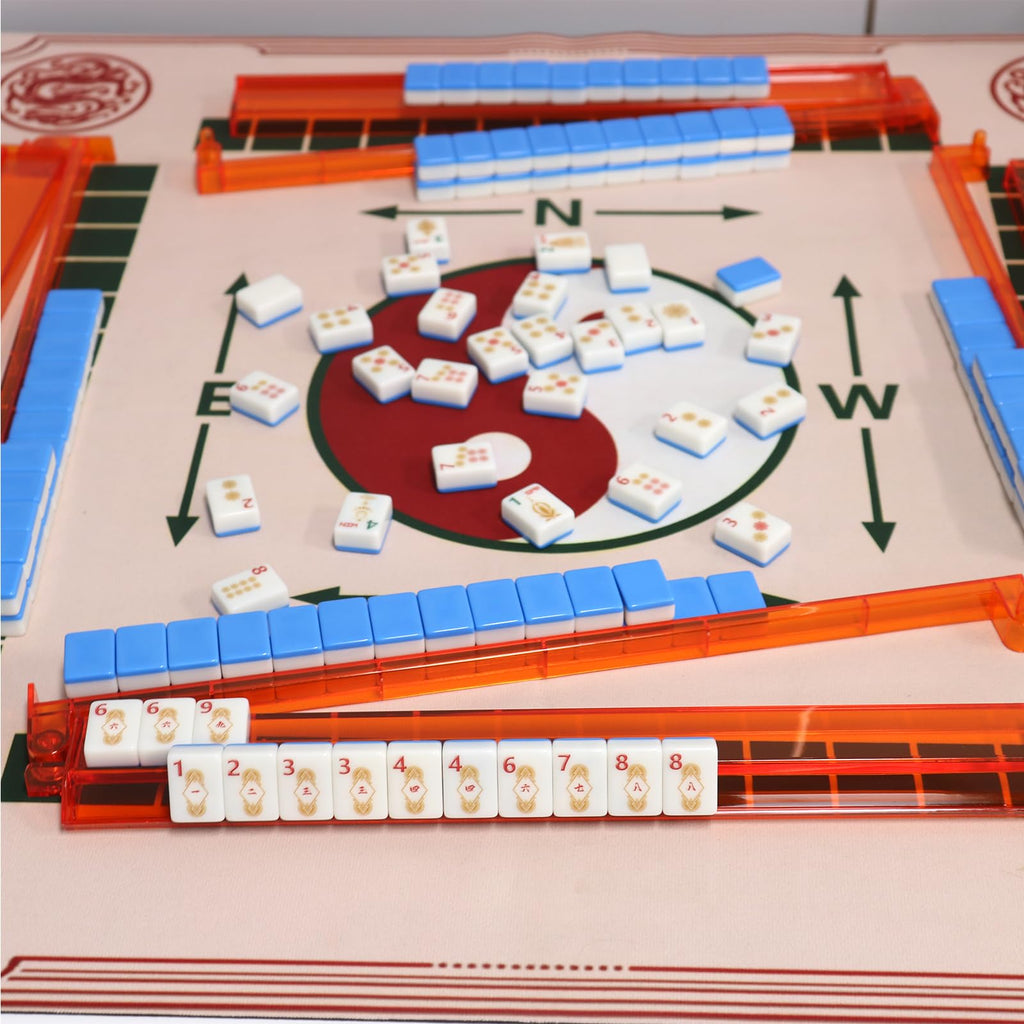 Set of 4 Compact Plastic Mahjong Racks with Pushers I274