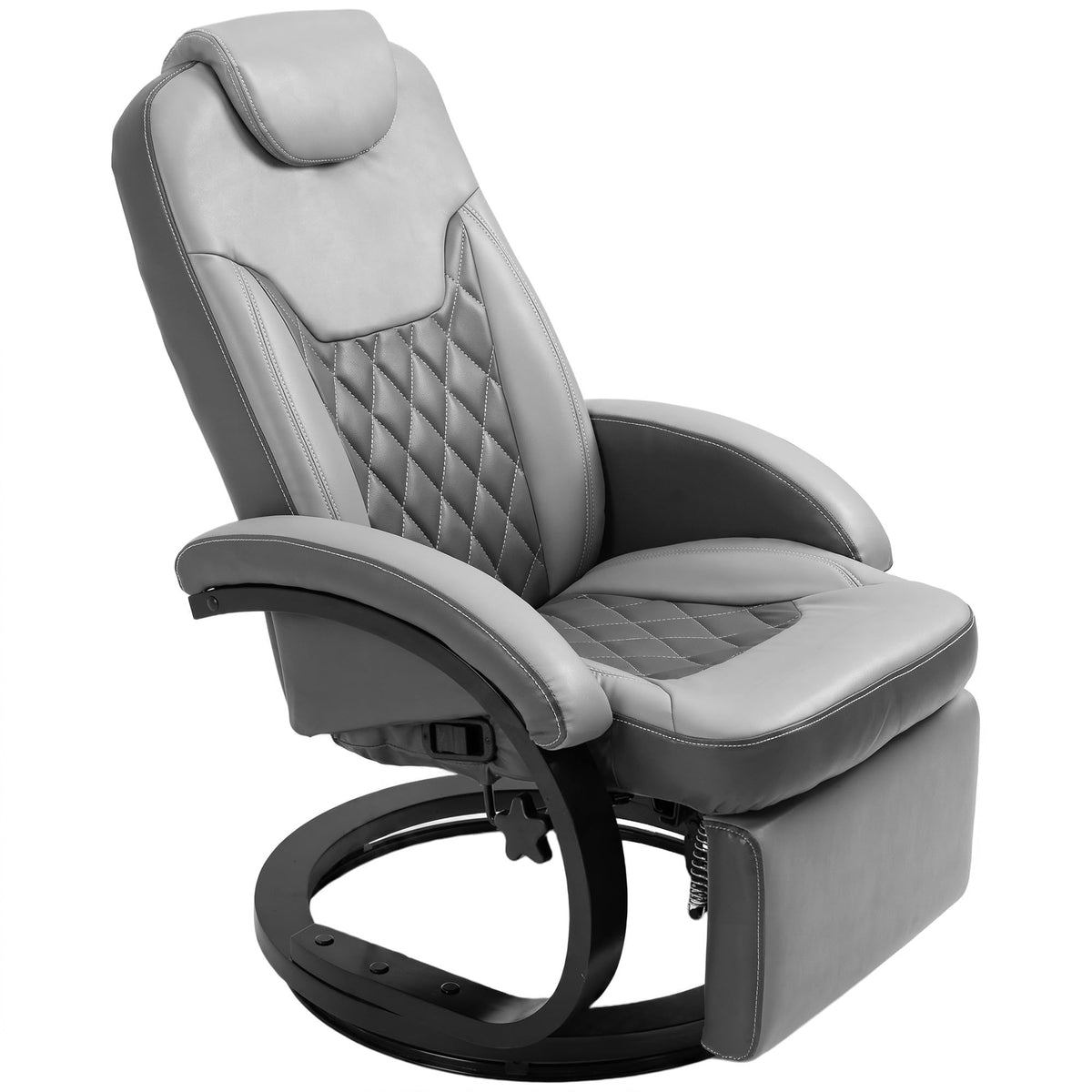 Gray Manual Recliner Chair with Footrest H226089