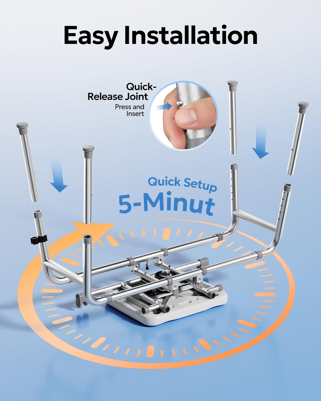 Sliding Shower Chair with 360° Swivel Seat U5368