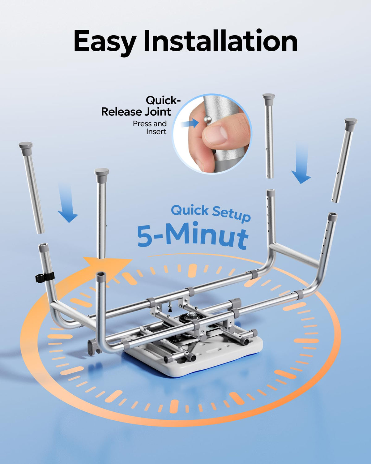 Sliding Shower Chair with 360° Swivel Seat U5368