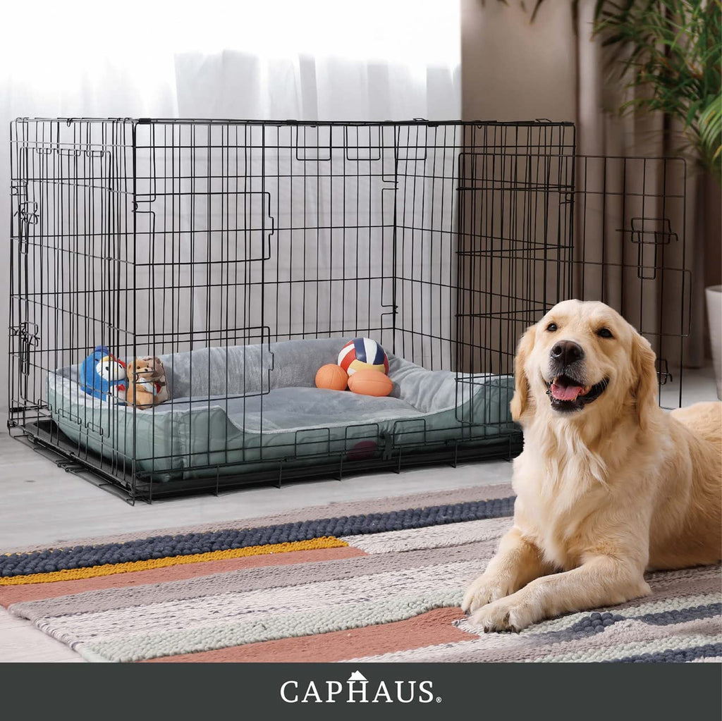 Foldable Wire Metal Dog Crate with Leak-Proof Pan U51513