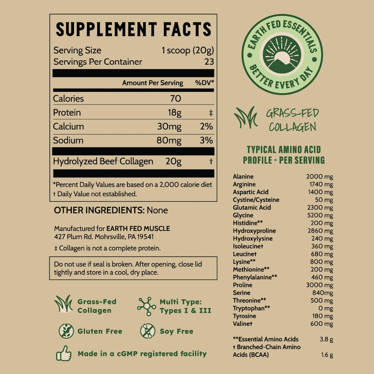 Collagen Peptides Unflavored 23 Servings O7372