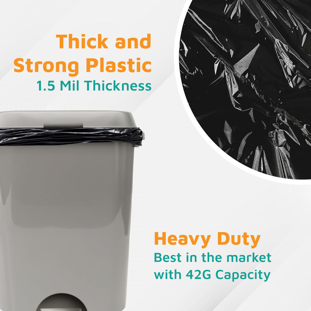 Black 42-Gallon 1.5 Mil Tall Trash Can Liners L80143