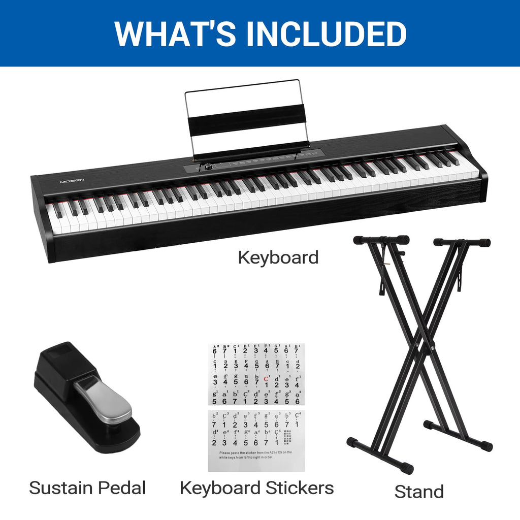 88-Key Weighted Digital Piano with X Stand and Sustain Pedal C37382