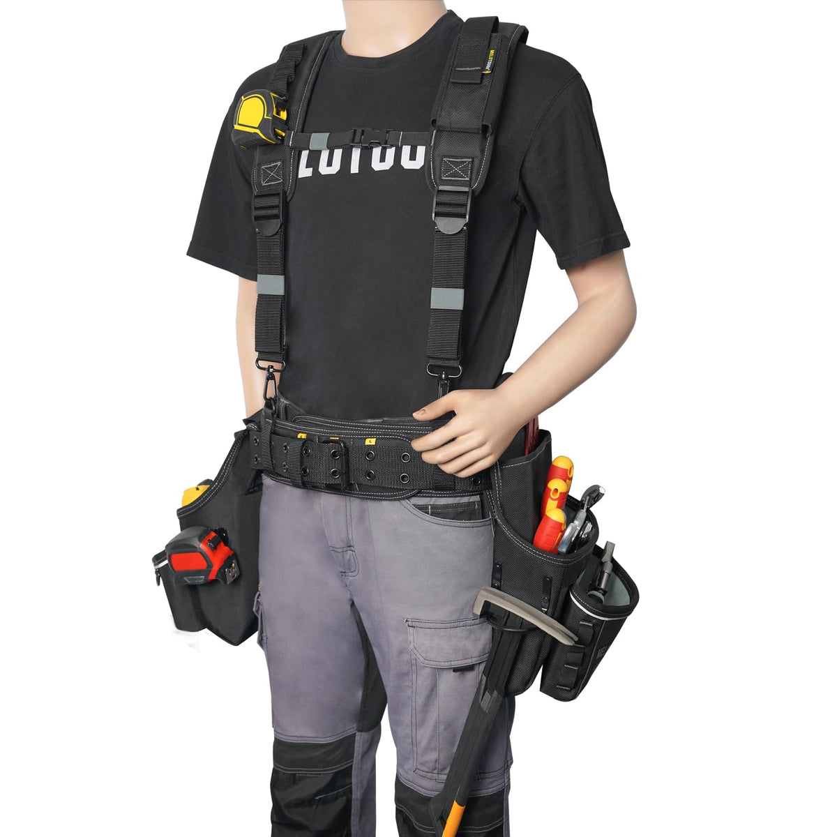 Carpenters Tool Belt with Suspenders 27 Pockets X166