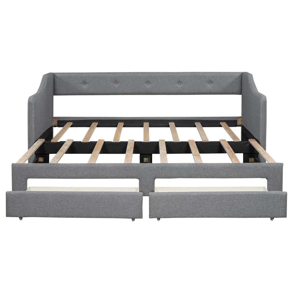 Upholstered Twin XL to King Size Daybed with Pop Up Trundle Z881