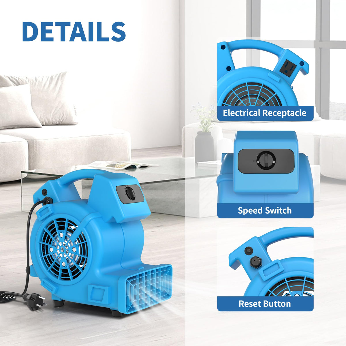 500 CFM High Velocity Floor Dryer J687