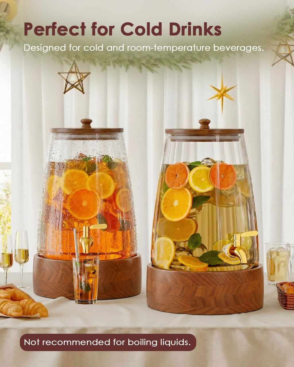 2 Gallon Glass Drink Dispenser with Spigot P5110