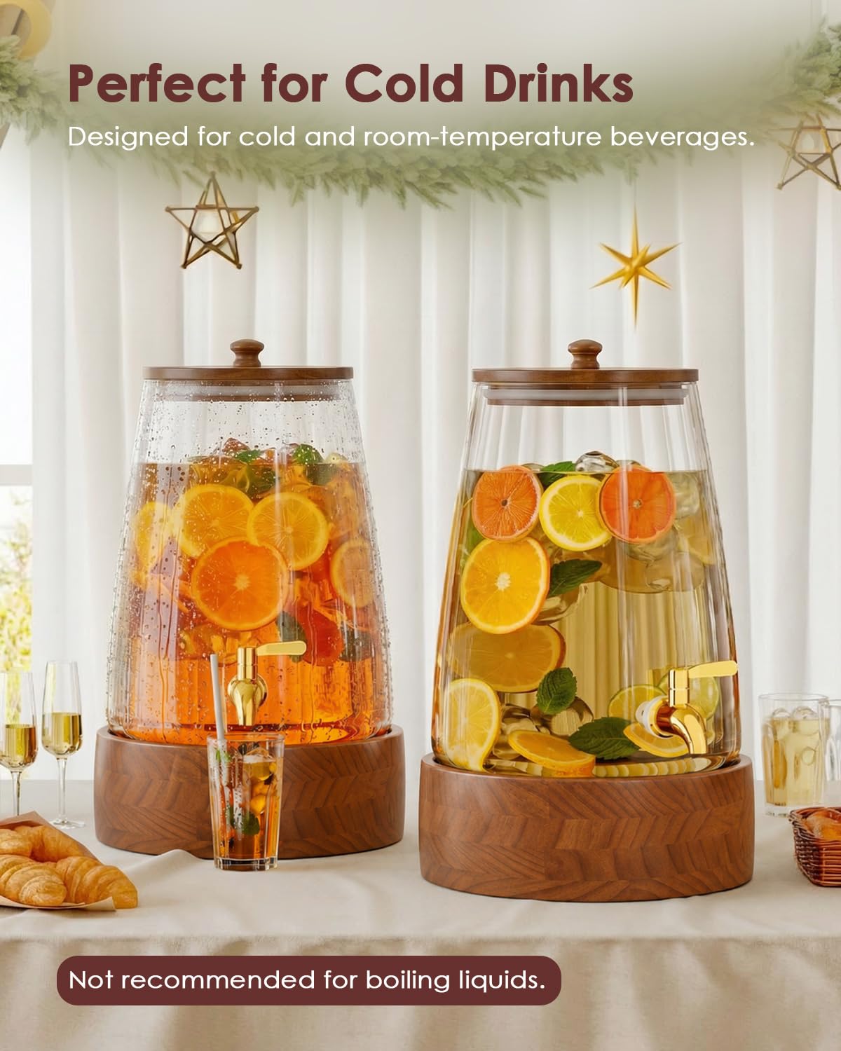 2 Gallon Glass Drink Dispenser with Spigot P5110