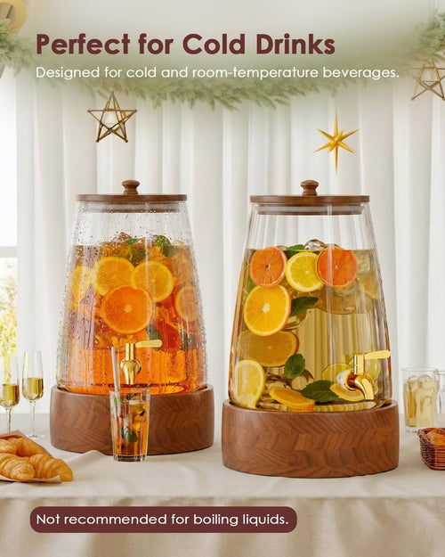 2 Gallon Glass Drink Dispenser with Spigot P5110
