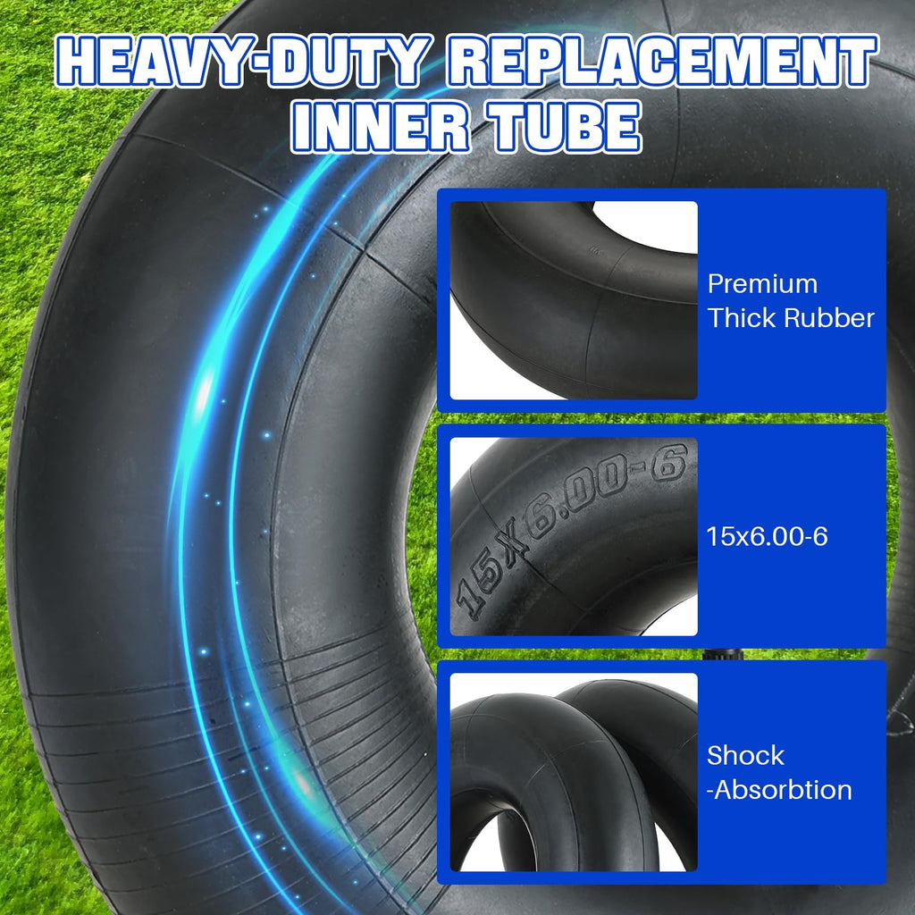 2 Pack 15x6.00-6" Inner Tubes with TR-13 Straight Valve Stem S73511
