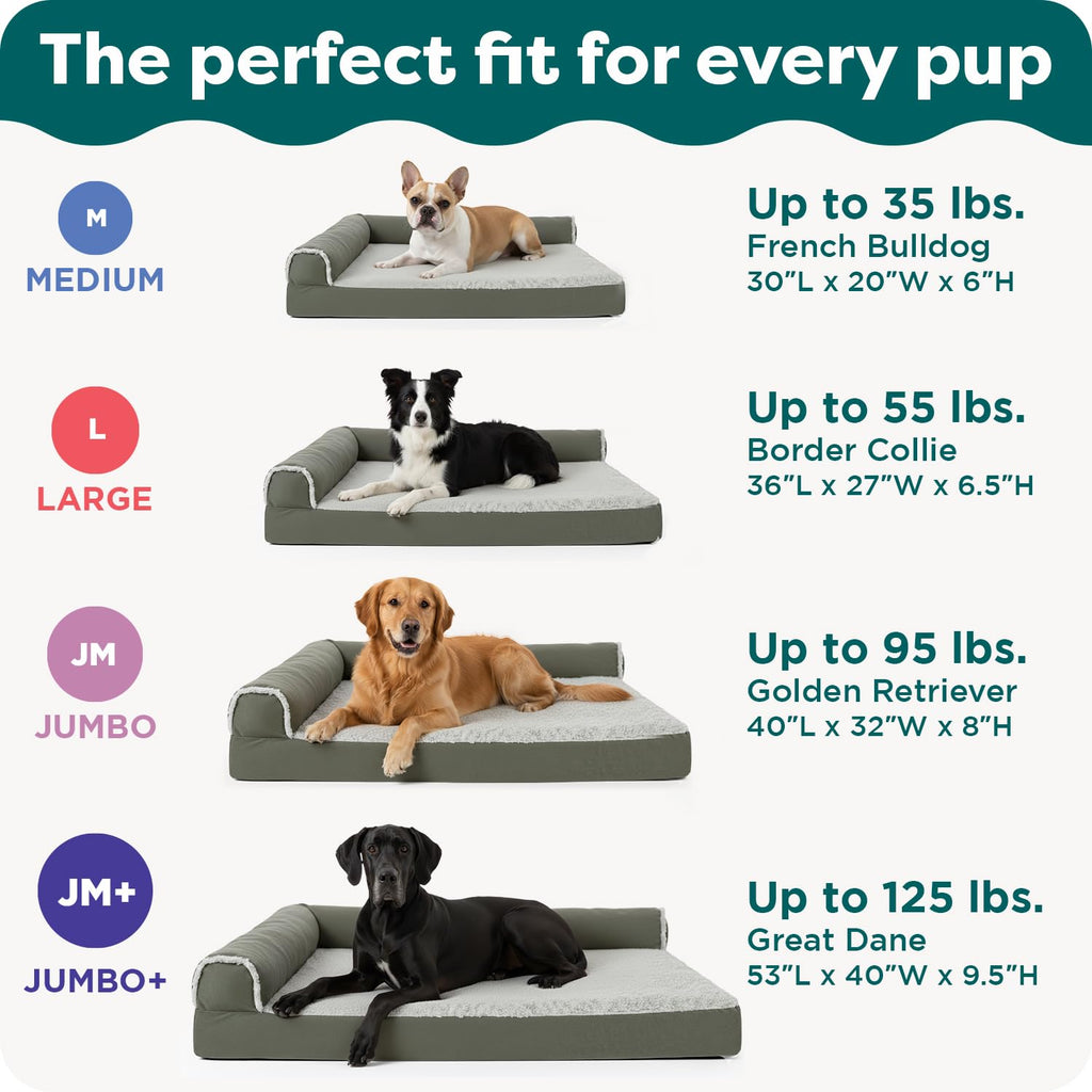 Orthopedic Dog Bed with Removable Bolsters & Washable Cover E517
