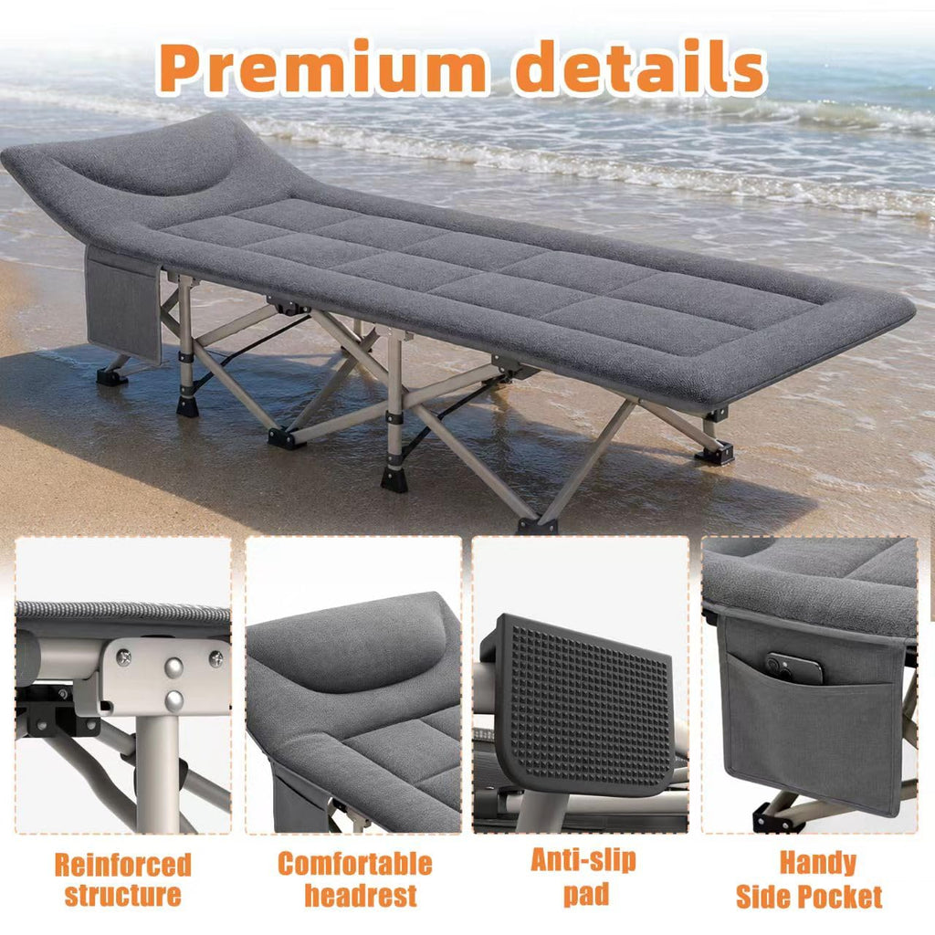 Heavy Duty Camping Cot with Mattress K3712