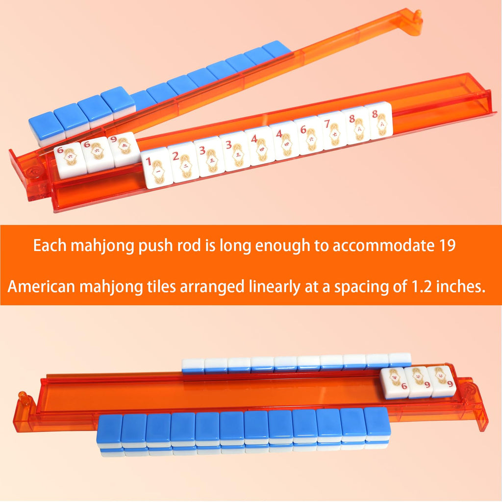 Set of 4 Compact Plastic Mahjong Racks with Pushers I274