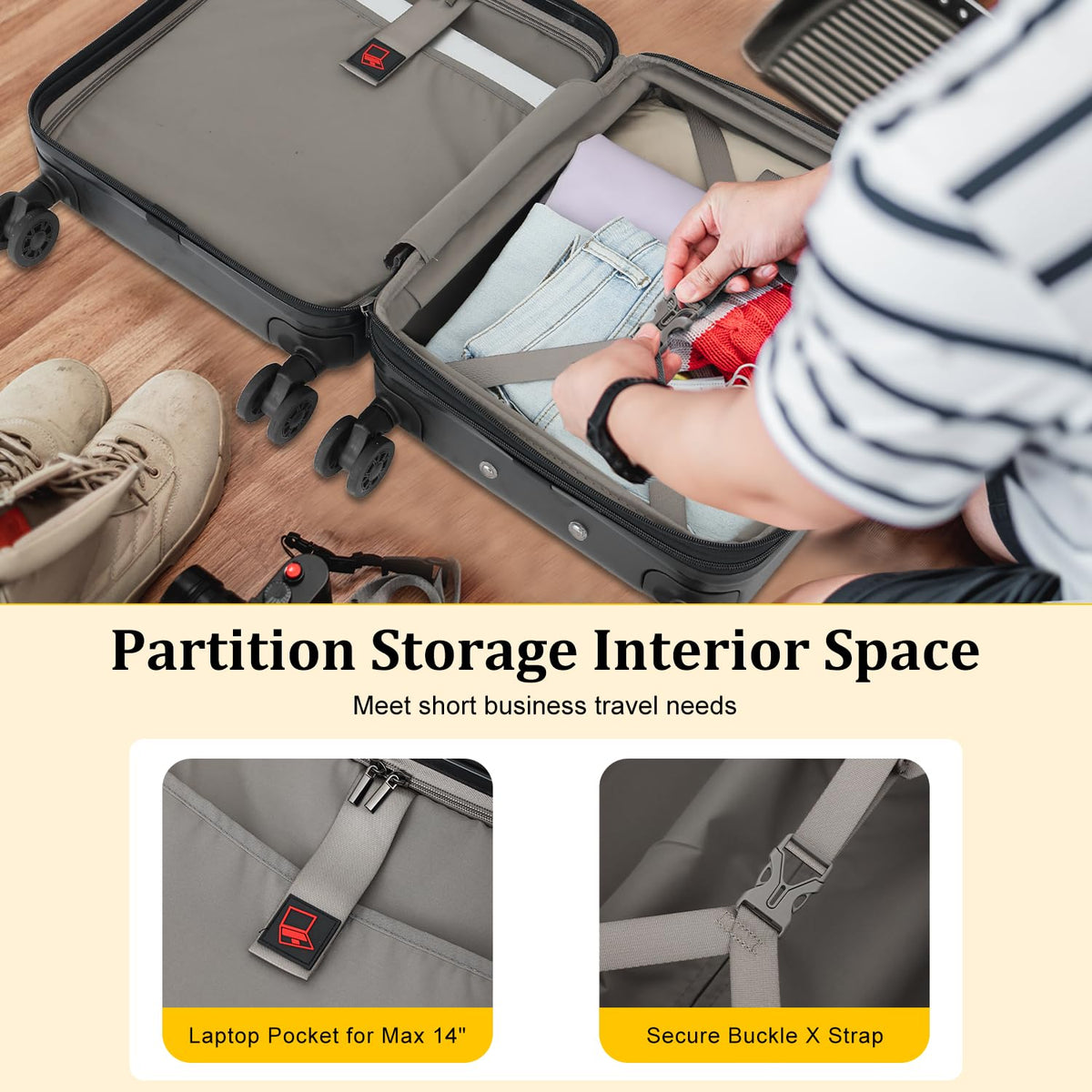 Expandable 16 Inch Underseat Carry On Luggage L7083