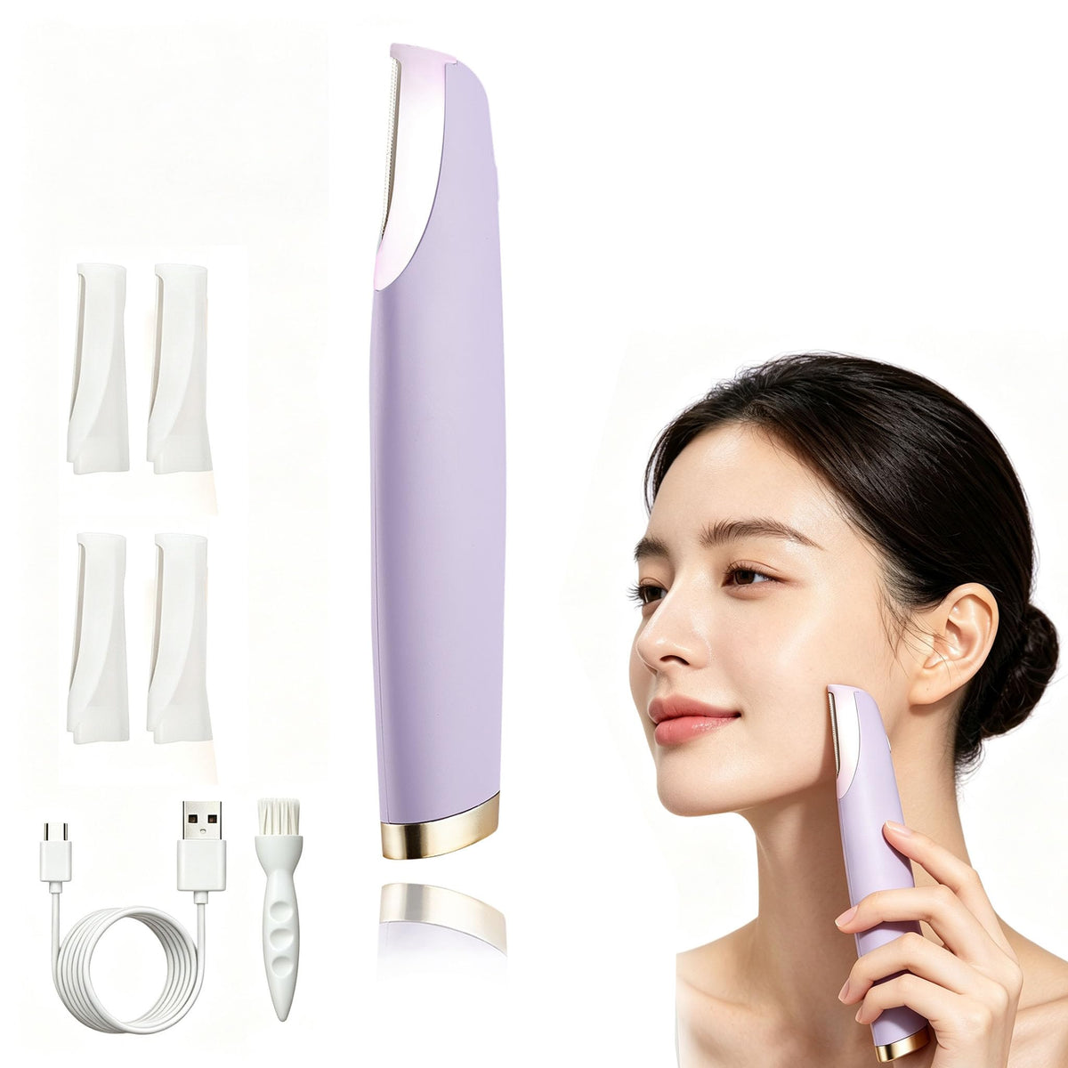 Rechargeable Dermaplane Razor with 4 Blades LED Light P1769