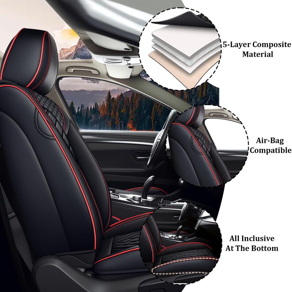 Waterproof Nappa Leather Full Set Car Seat Covers D9553