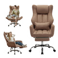 Cross Legged Office Chair with Footrest Brown M247
