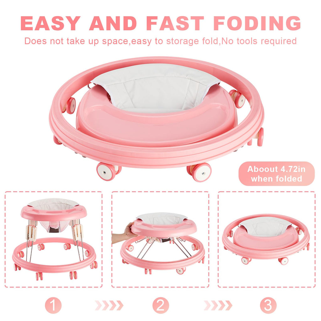Adjustable Folding Baby Walker with Easy Clean Tray D801382