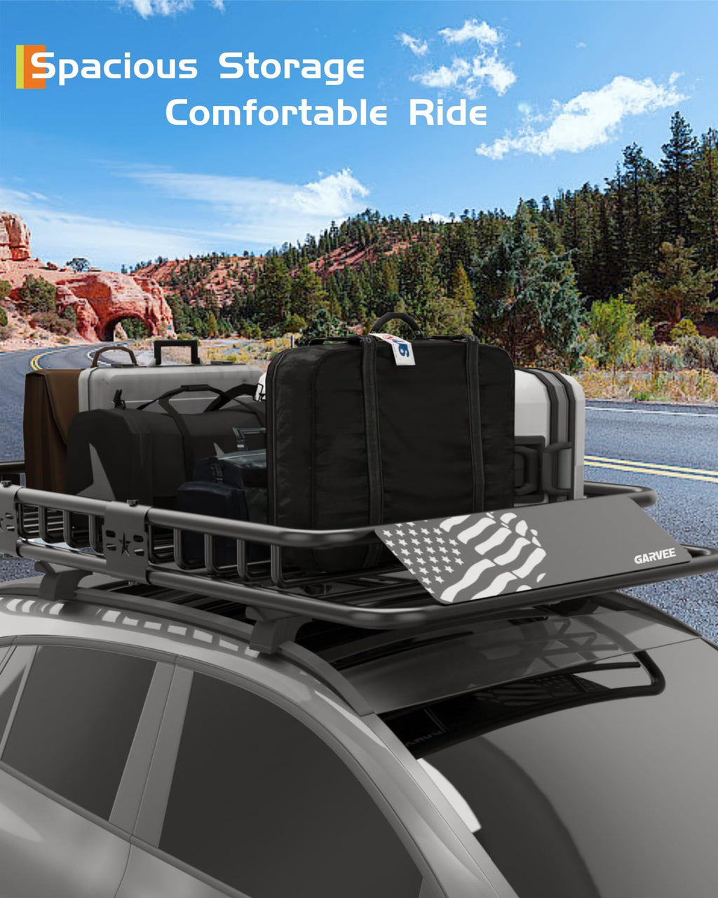 46" x 36" 200 Lbs Capacity Roof Rack Cargo Carrier Basket O1412