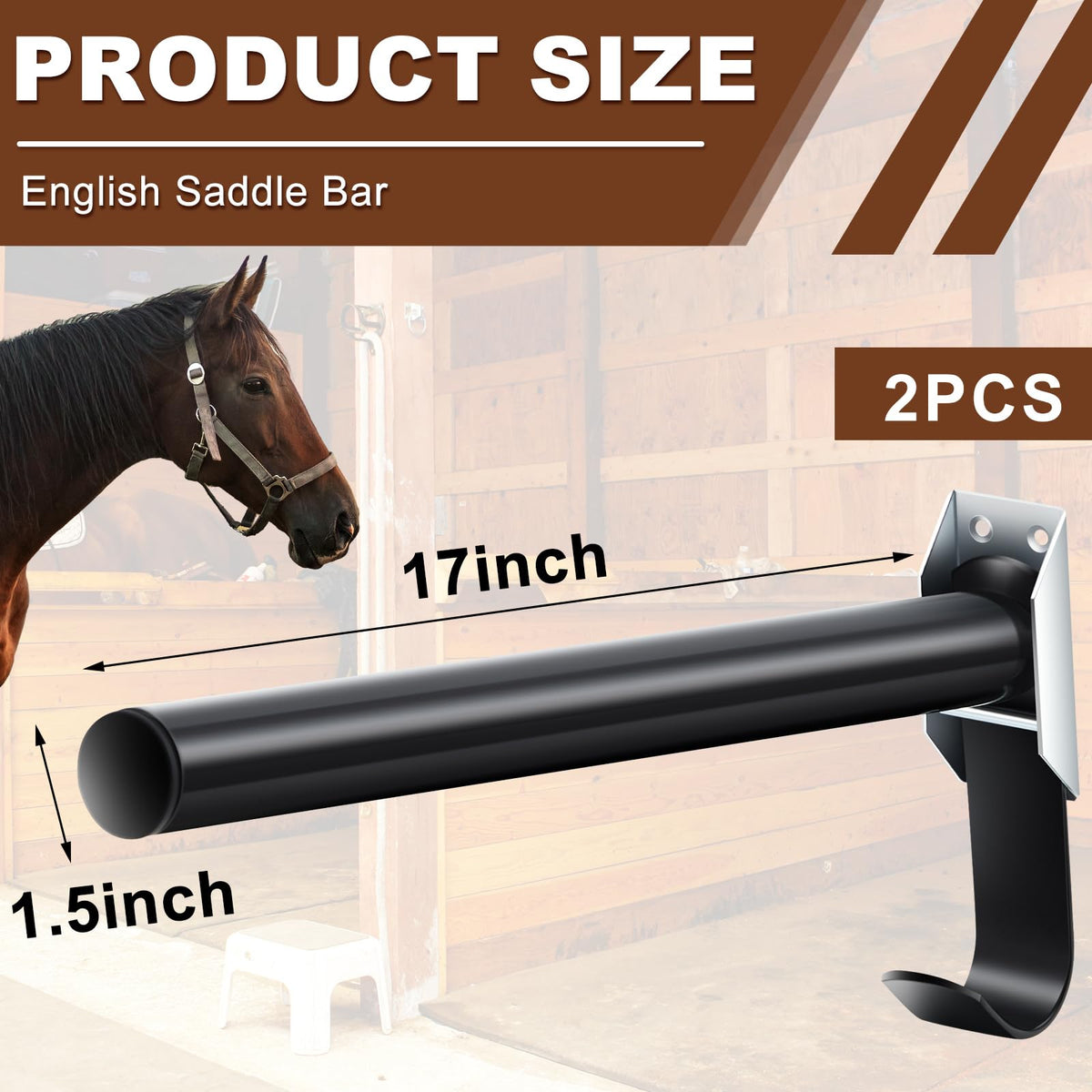 2 Pcs Wall Mount Saddle Rack with Bridle Holder E2142