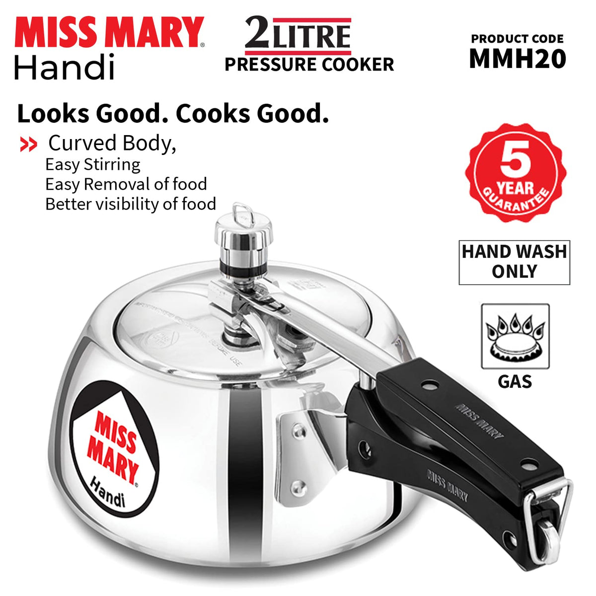 2 Litre Aluminium Pressure Cooker X68616