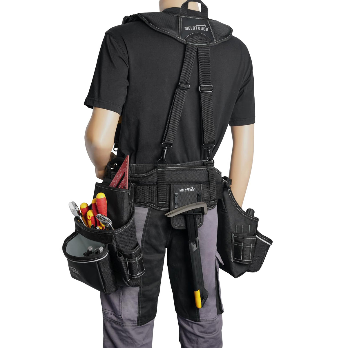 Carpenters Tool Belt with Suspenders 27 Pockets X166