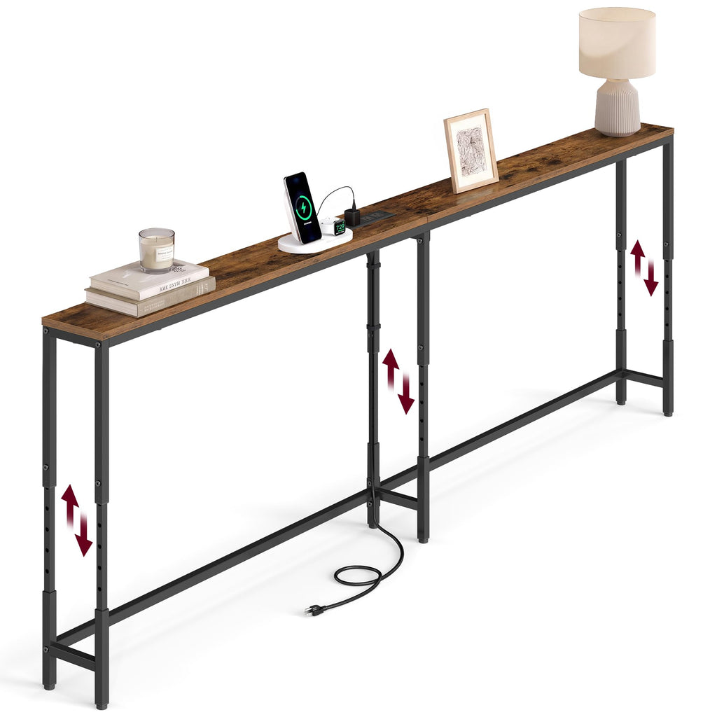 78.7" Height Adjustable Console Table with Power Outlet C86598