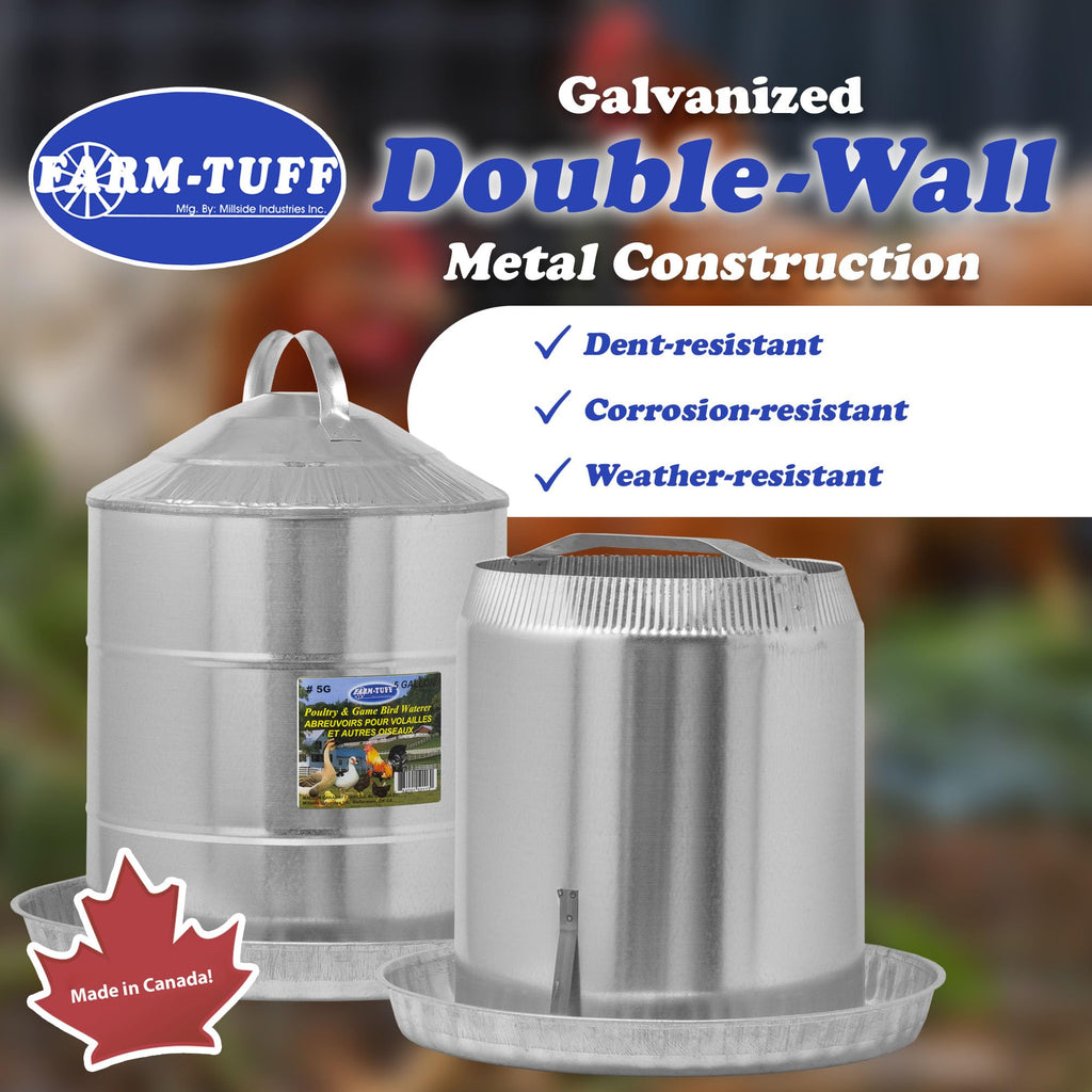 Galvanized 5 Gallon Poultry Waterer B387394