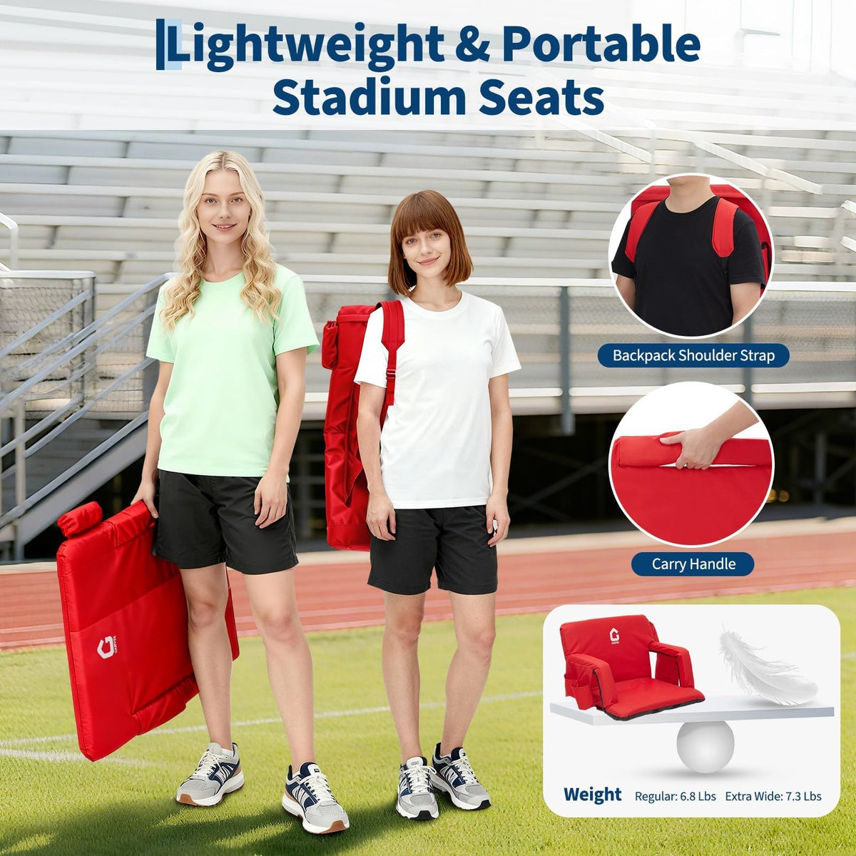 2 PCS Portable Folding Stadium Bleacher Chair I712436